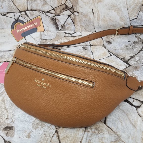 Leila Belt Bag Warm Gingerbread Pebbled Leather Fanny Pack Kate Spade - Picture 6 of 11
